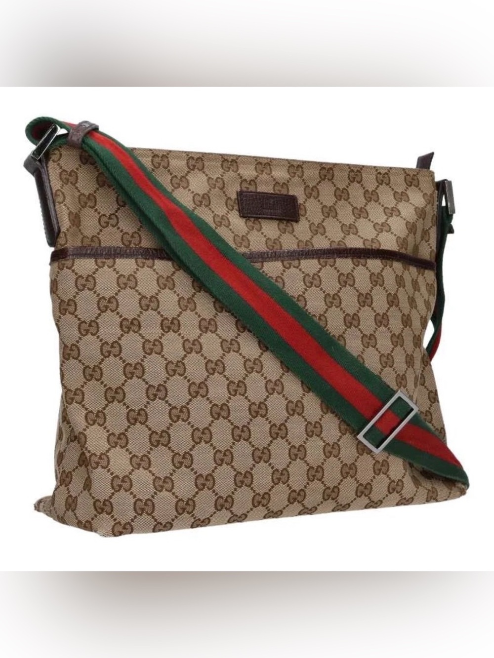 Gucci 189751 GG canvas shoulder bag beige